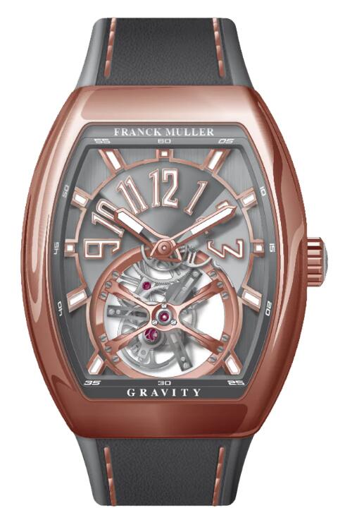 Buy Franck Muller Vanguard Gravity Tourbillon Rose Gold - Grey Replica Watch for sale Cheap Price V 41 T GRAVITY CS (TT) (5N) (TT BLC 5N)